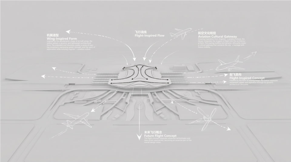 jingmen west railway station by citic architectural design research institute co ltd china railway siyuan survey and design group co ltd