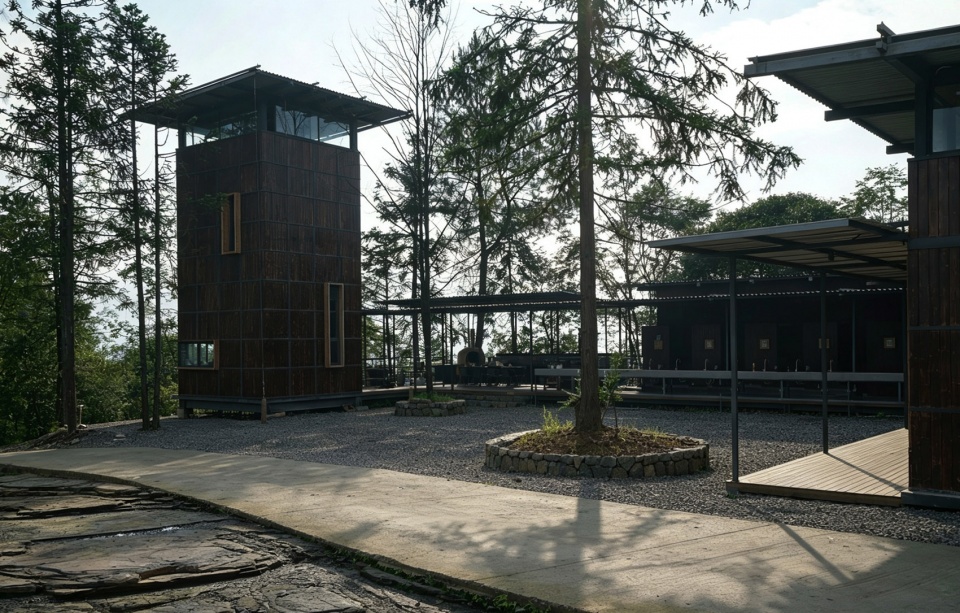 huangfengyan camping park visitor center by xj designagency