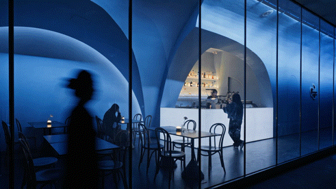 luminous tunnel dos restaurant by mars studio