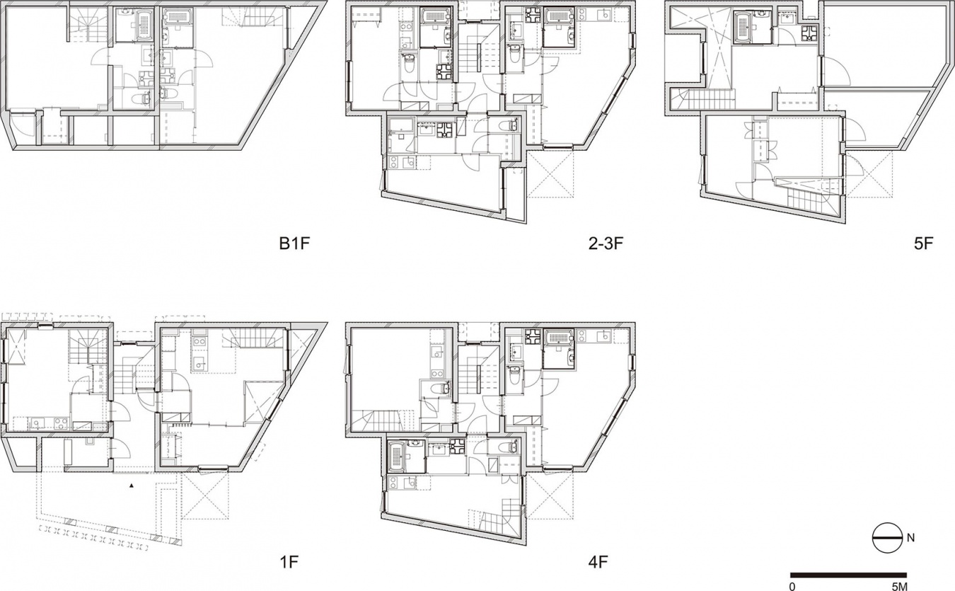 SHIN NAKANO trapezoidal by Ryuichi Sasaki Architecture