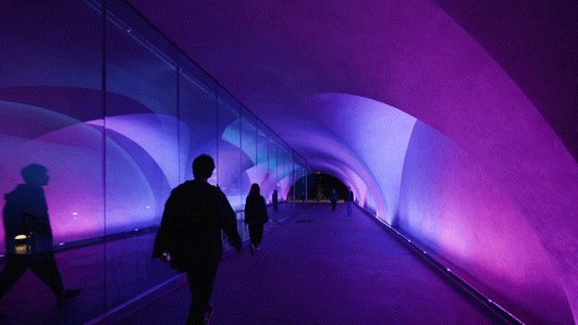 luminous tunnel dos restaurant by mars studio