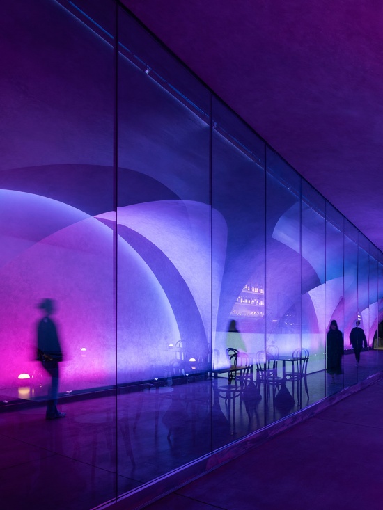 luminous tunnel dos restaurant by mars studio