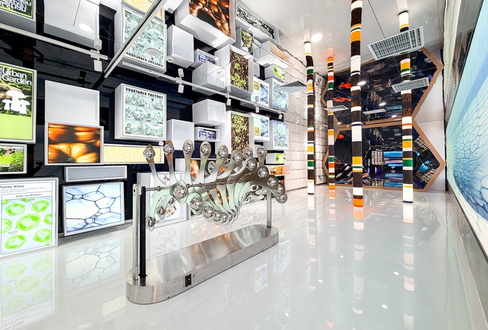 ongdeng ganwei fresh cut produce superfactory exhibition hall by fllllly design