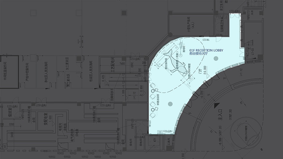 ongdeng ganwei fresh cut produce superfactory exhibition hall by fllllly design