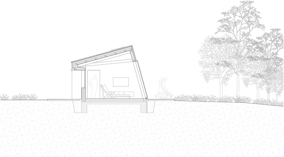 modular house with a sloping facade by papundekl architects