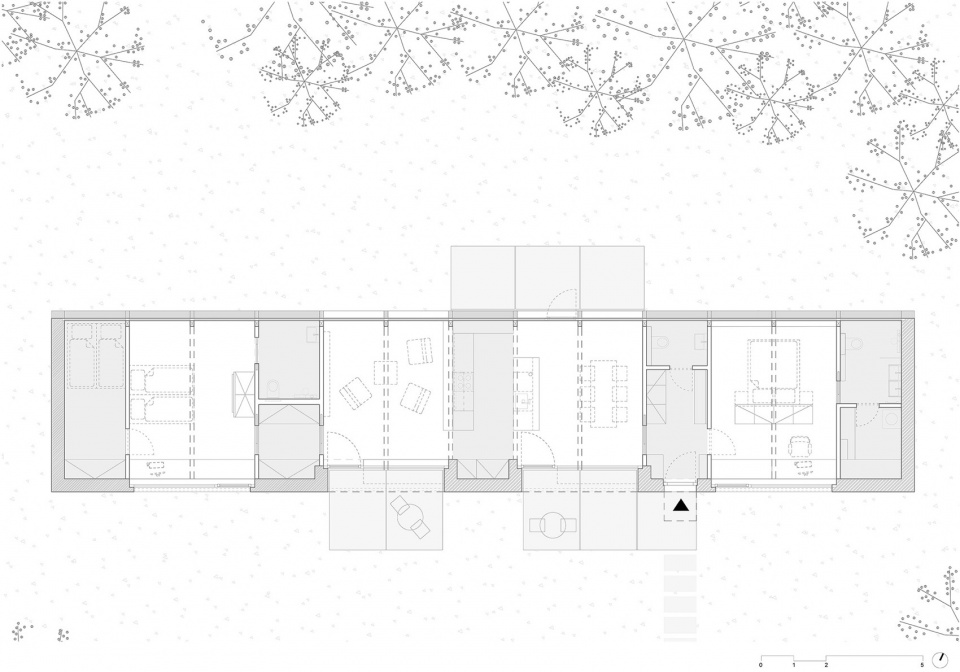 modular house with a sloping facade by papundekl architects