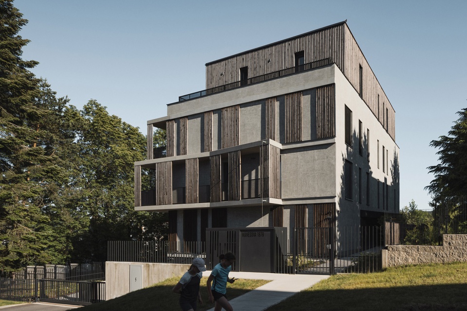 manesova apartment building by ok plan architects