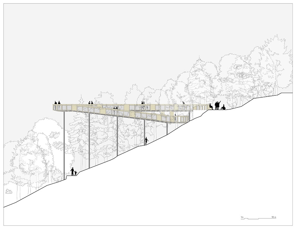 foliage educational lookout and trail by okka studio