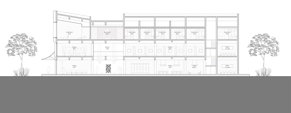 qingdeng village public gallery by atelier anonymou