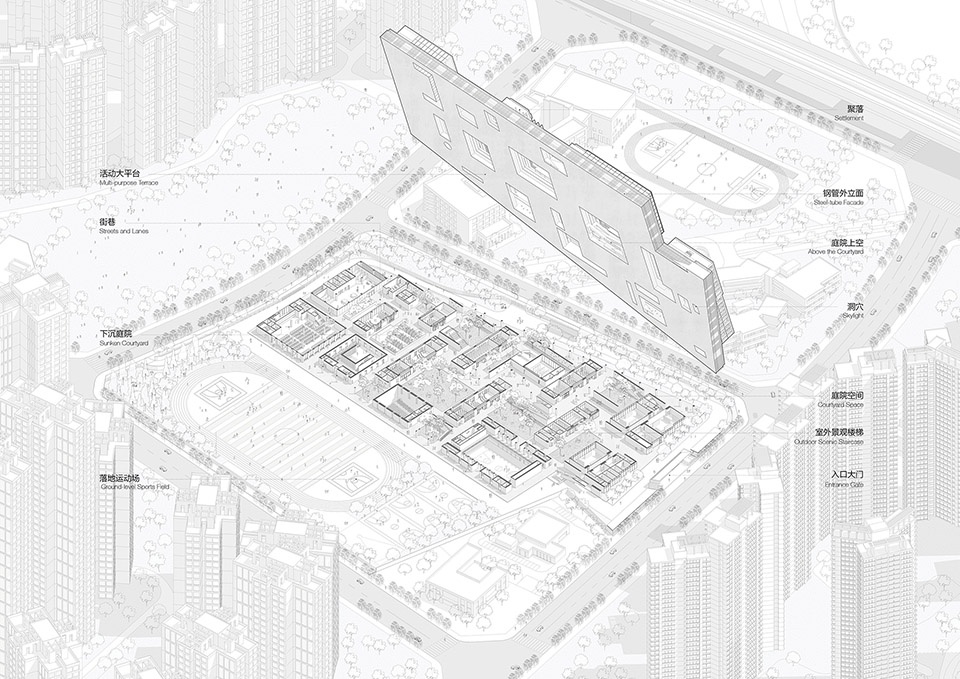 chengdu haiyang road middle school by changwu architects