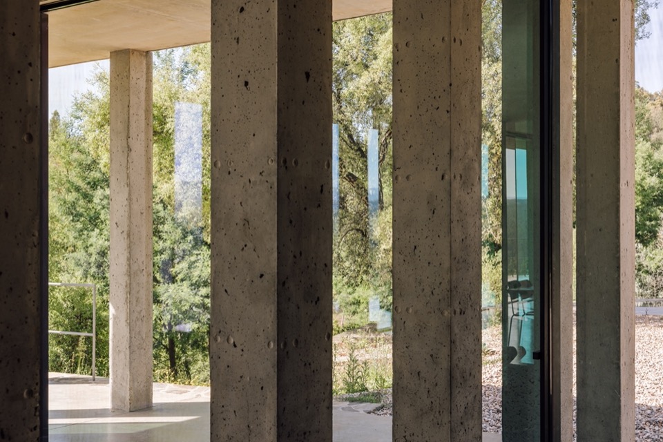 混凝土柱与玻璃界面 / concrete columns and glazed enclosure