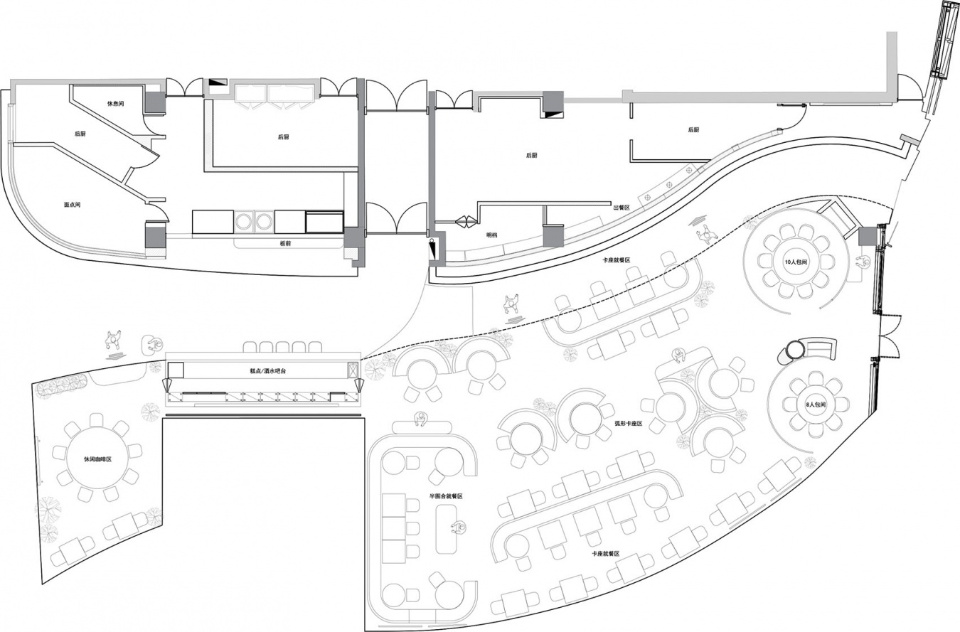 餐厅平面图 Restaurant floor plan ©odd 拷贝