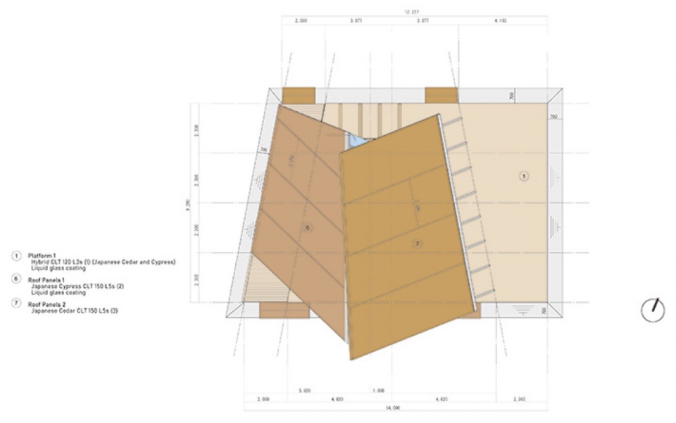 屋面俯视图 / Roof plan