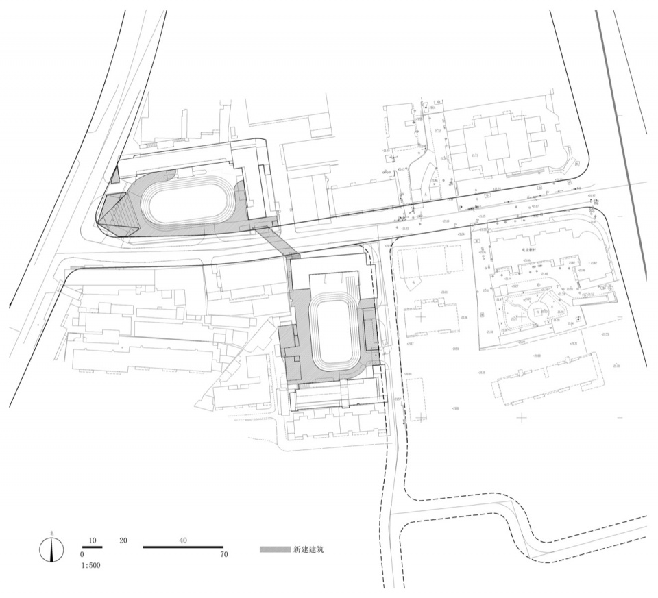 新建建筑总平面 / Site plan with new additions