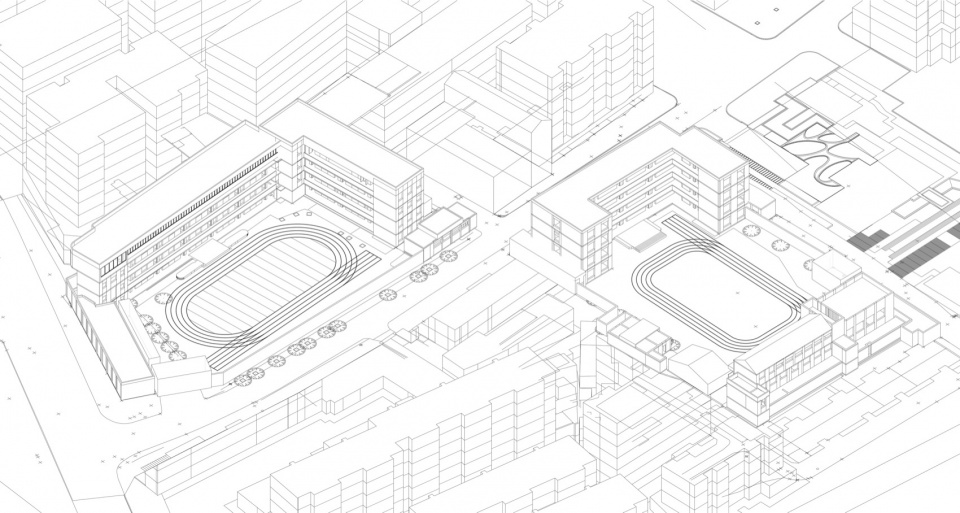 改造前学校轴测 / Axonometric view before renovation