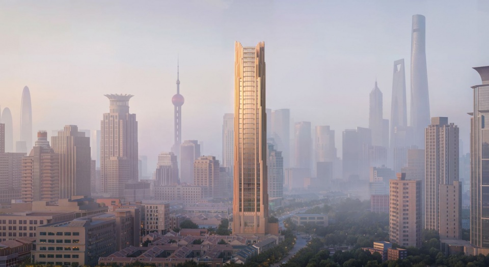 ASCENDANT置于上海既有城市轮廓之中,尝试建立属于当代住宅自己的城市位置 / Within Shanghai's existing skyline, ASCENDANT seeks an urban place for contemporary residential architecture