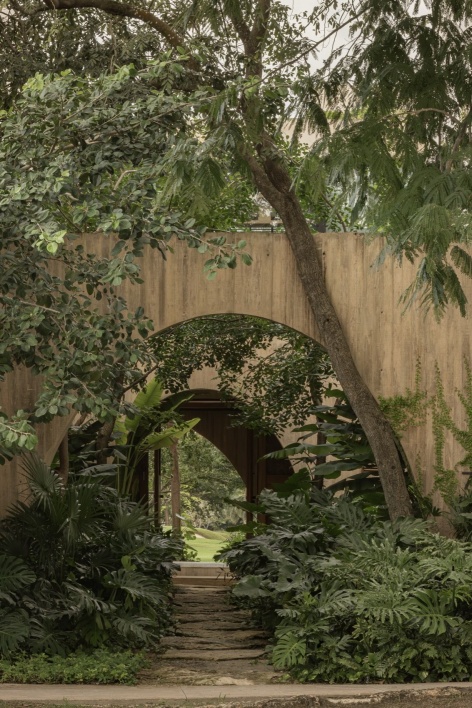 穿过植被的入口路径 / Entrance path through vegetation