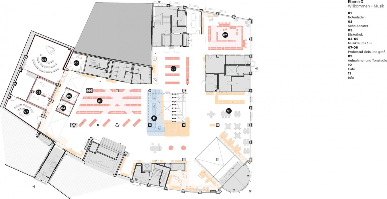 MVRDV ZBE floor plan level 0 ground floor with legend 拷贝