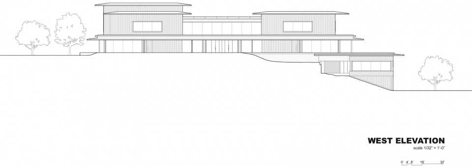 西立面图,West elevation