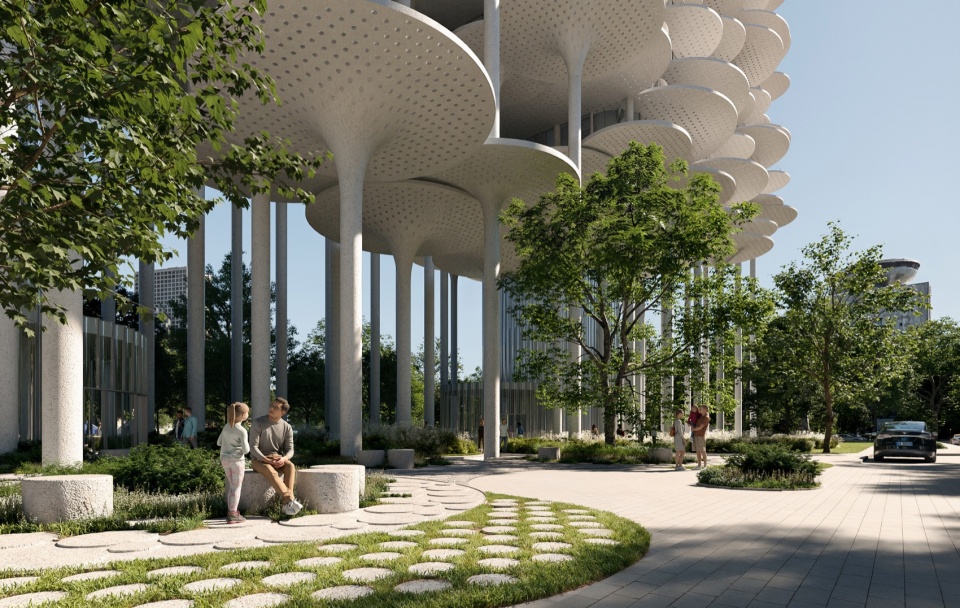 地面层广场与绿化 / the ground-level plaza and greenery