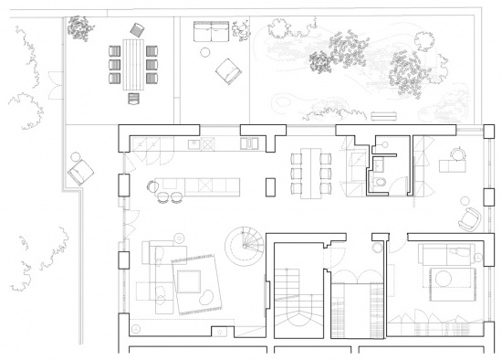 改造后下层平面图 / Lower-level plan after renovation