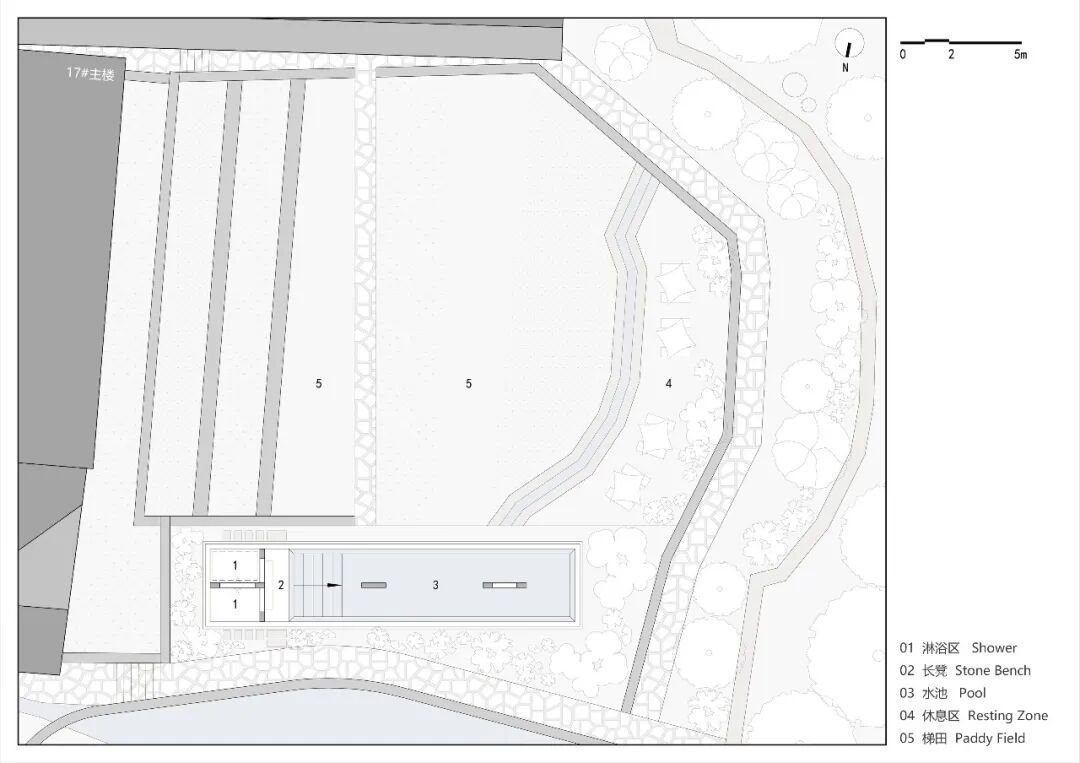 水池景观亭平面图 / Pool pavilion plan