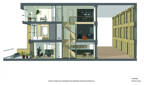 三层家庭住宅剖透视 / Family house cutaway