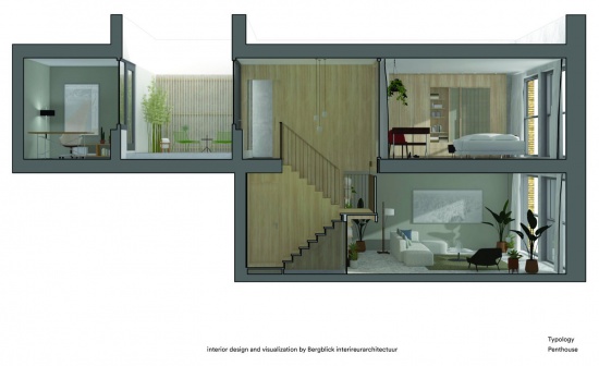 顶层住宅剖透视 / Penthouse cutaway