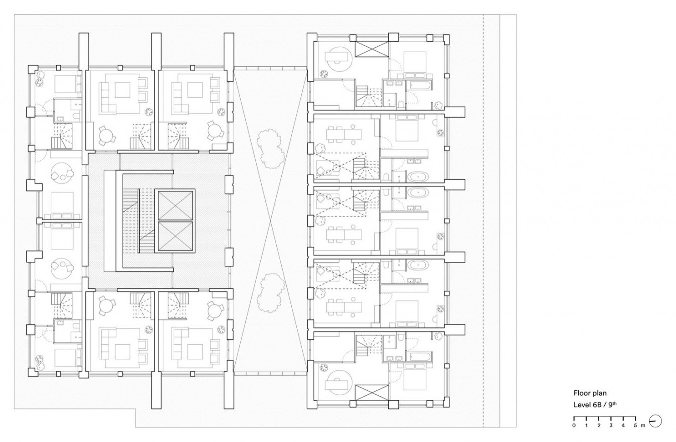 家庭住宅 B 层平面图 / Family house level B plan