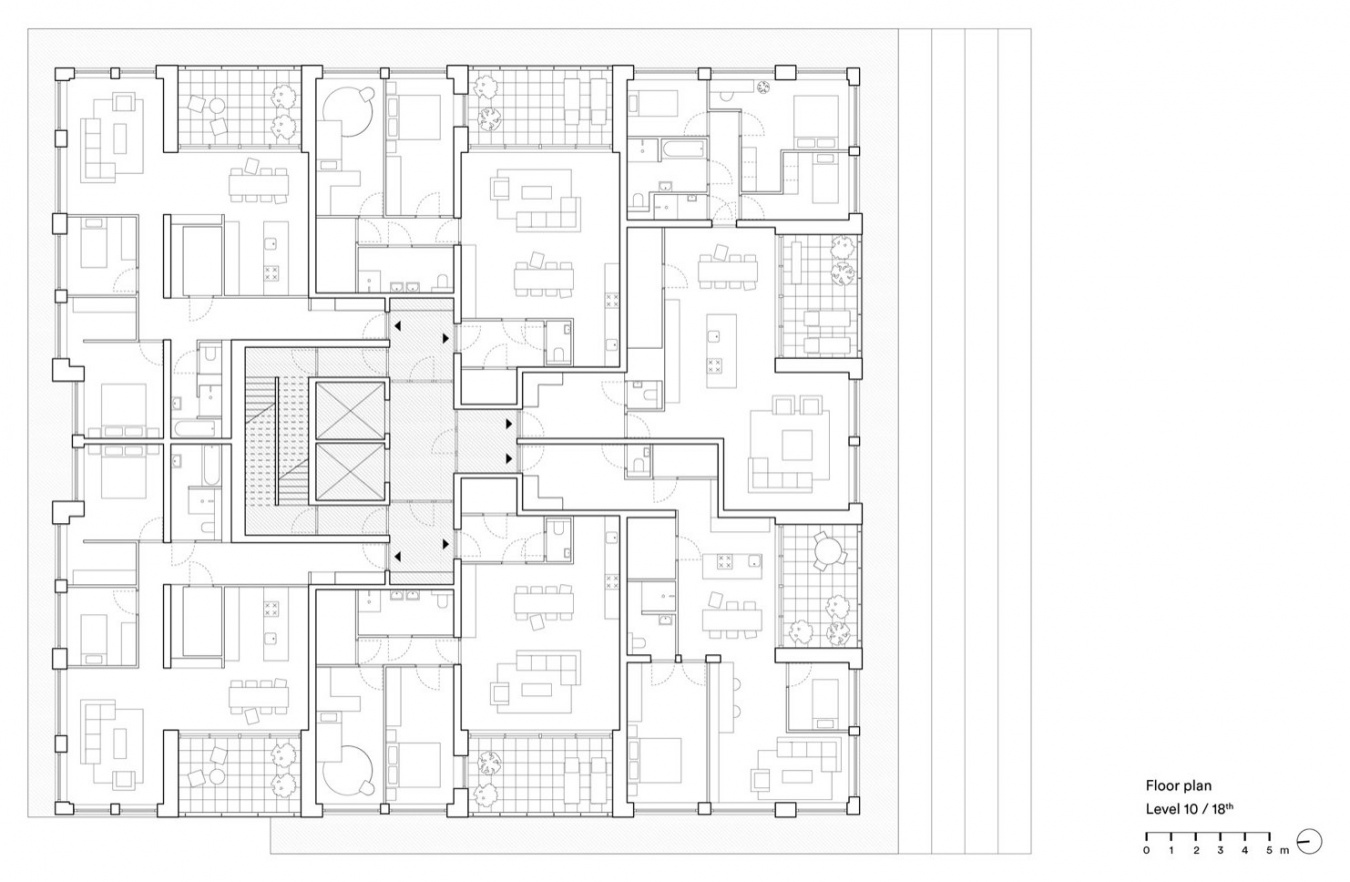 上部公寓平面图 / Upper apartment floor plan