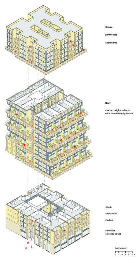 建筑分解轴测图 / Exploded axonometric view