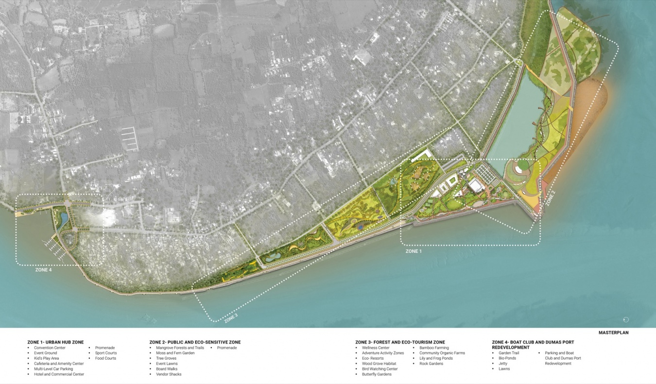 Dumas海滨总体规划总平面图 / masterplan of Dumas Sea Face