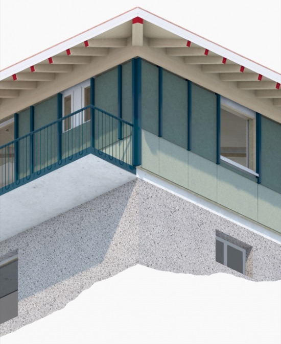 转角构造轴测图 / Corner construction axonometric