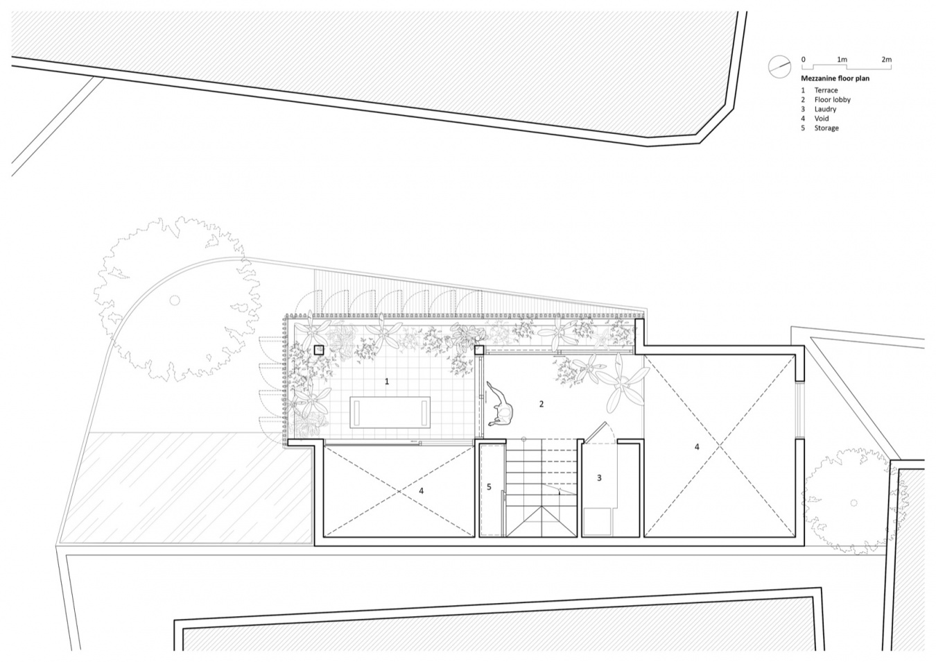 夹层平面图 / Mezzanine floor plan
