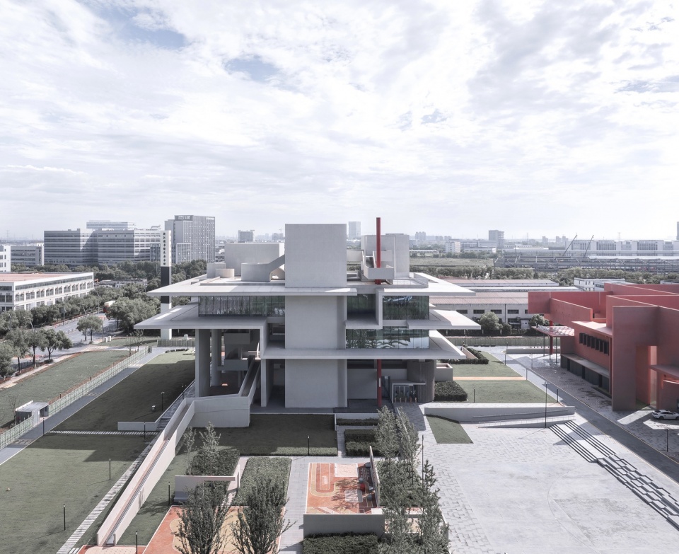 青少年宫南立面俯视 / South elevation seen from above