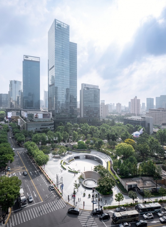 静安公园鸟瞰(会德丰国际广场侧),Aerial View of Jing’an Park (from the Wheelock Square Side)