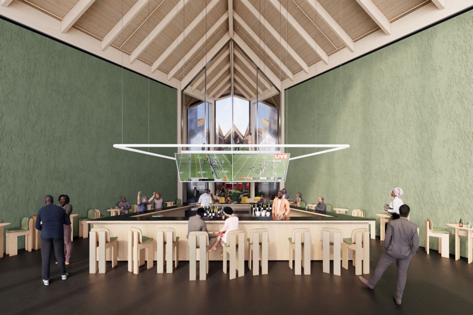 美食广场正面视角 / Frontal view of the food hall