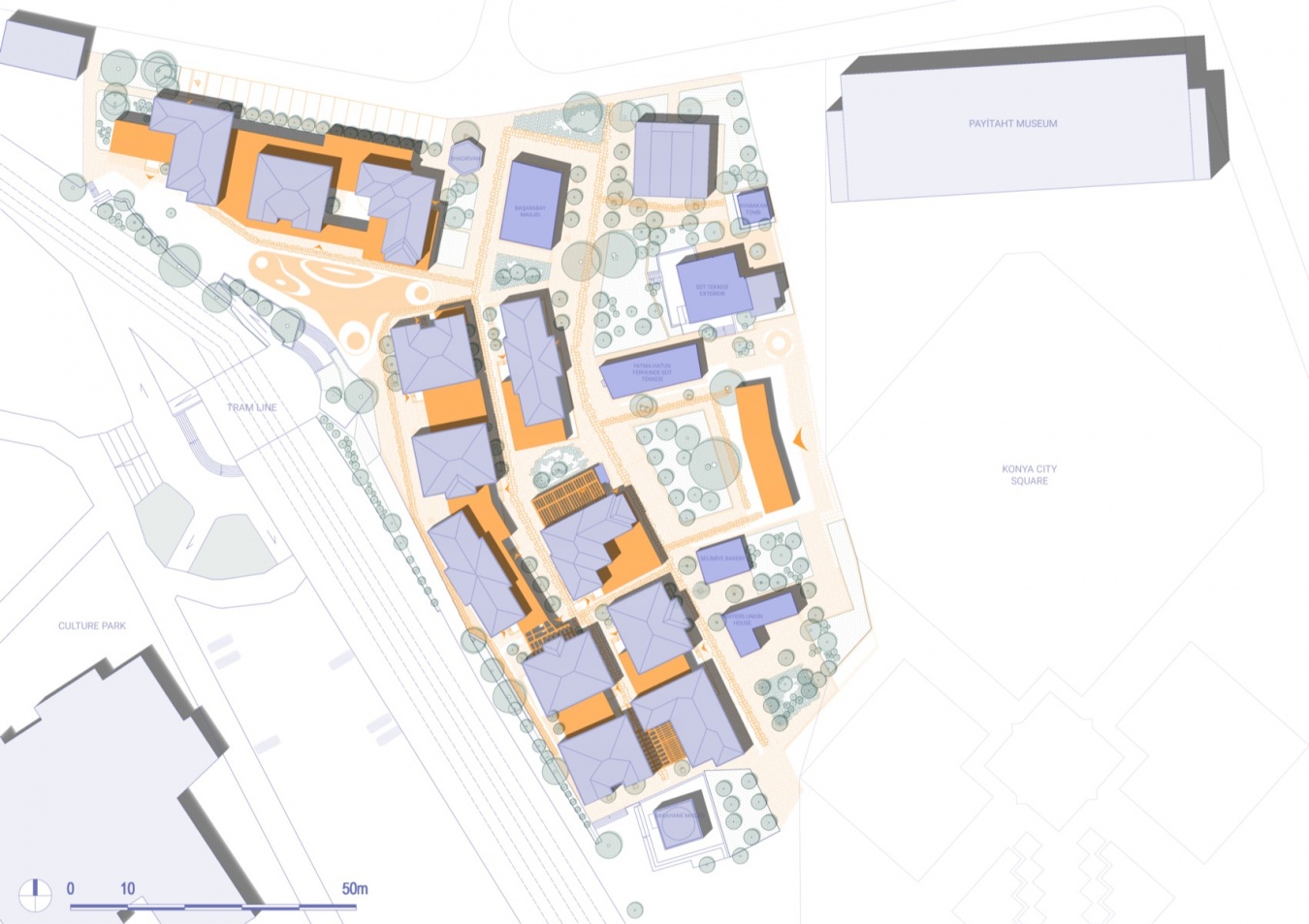 改造后的总平面图 / Proposed site plan