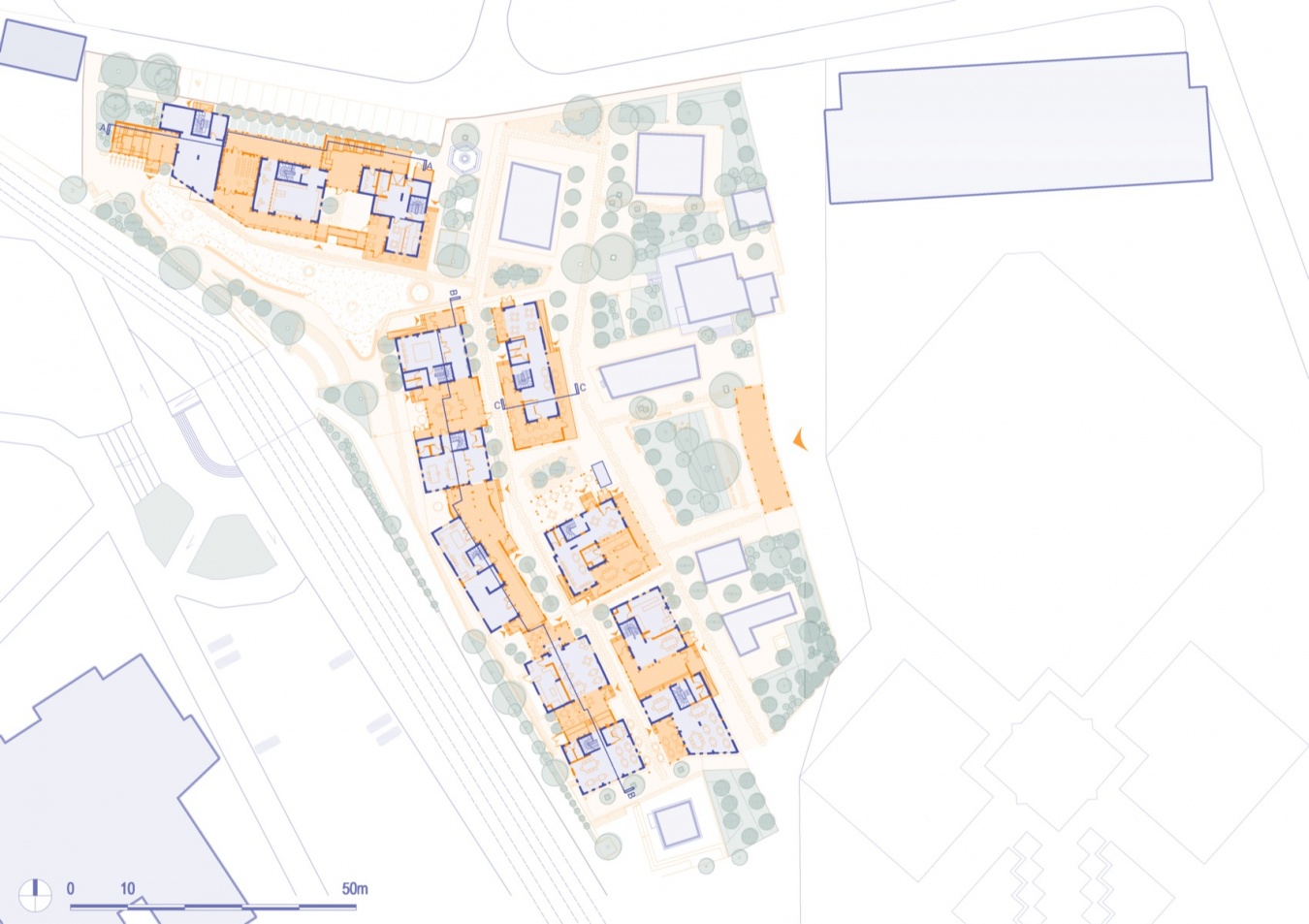 建筑群首层平面图 / Ground-floor plan of the complex