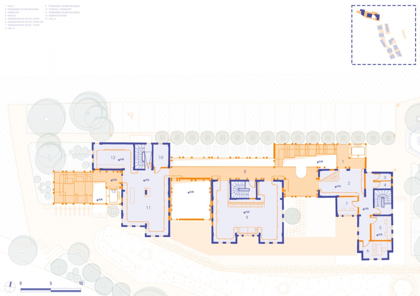 博物馆二层平面图 / Museum first-floor plan
