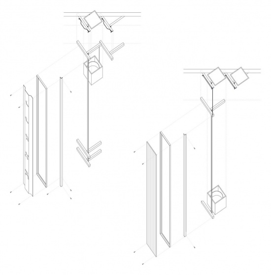 改造节点轴测 / axonometric of renovation joints