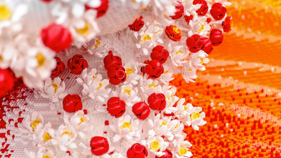 乐高花植细部 / Detail of LEGO botanical blooms
