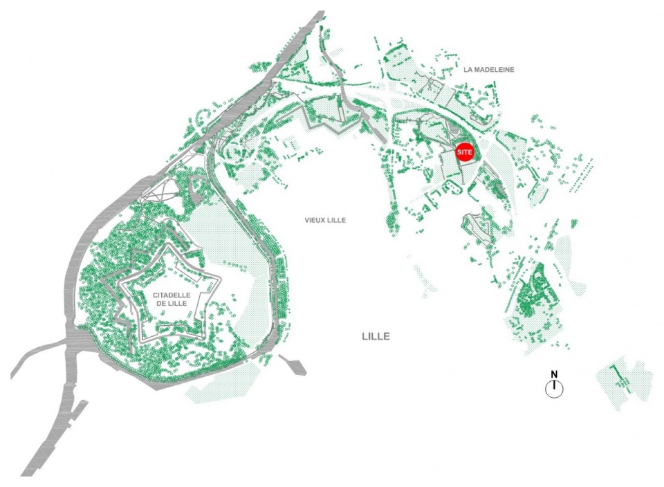 里尔绿带中的场地 / The site within Lille’s Green Belt
