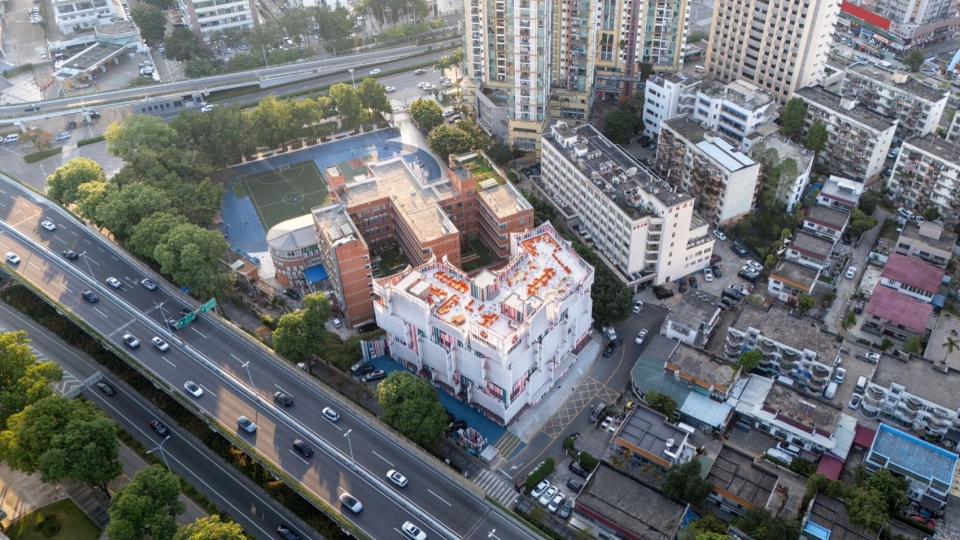 屋顶花园鸟瞰 / aerial view of the rooftop garden