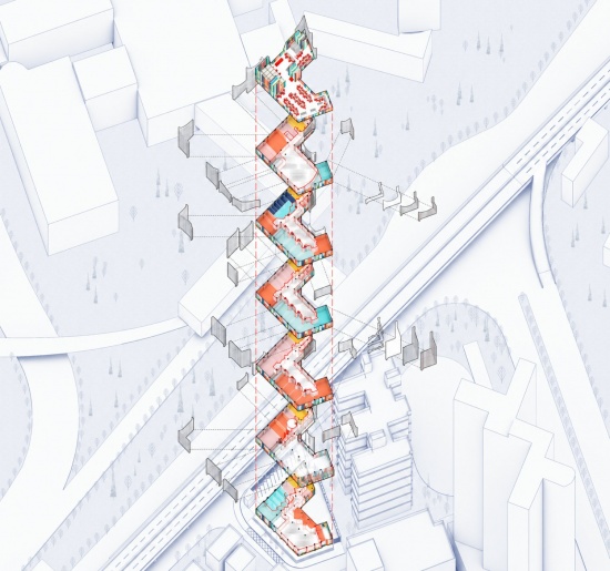 楼层轴测堆叠图 / stacked floor axonometric