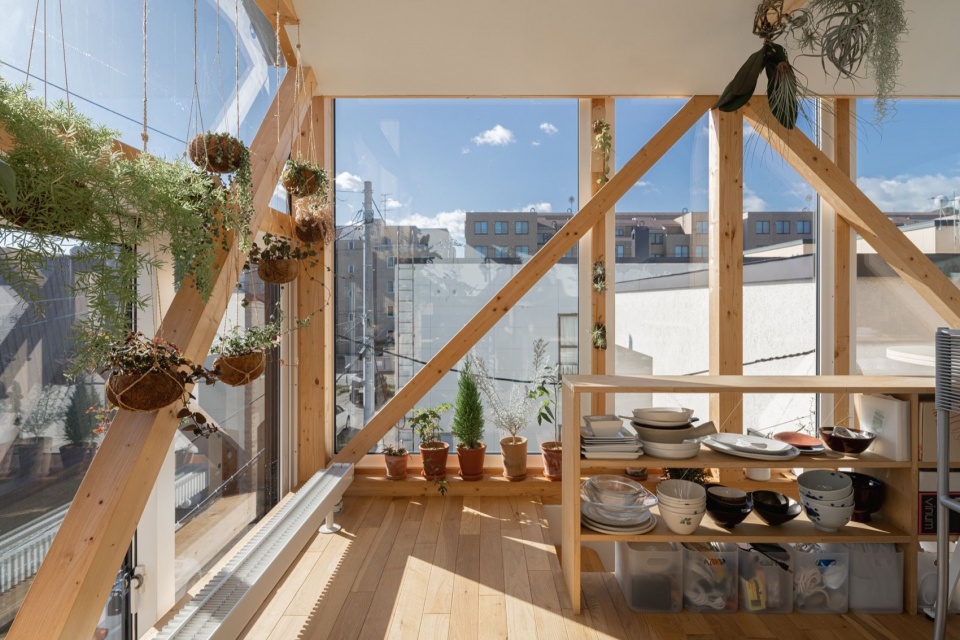 悬挂盆栽与餐具架 / hanging plants and dish rack