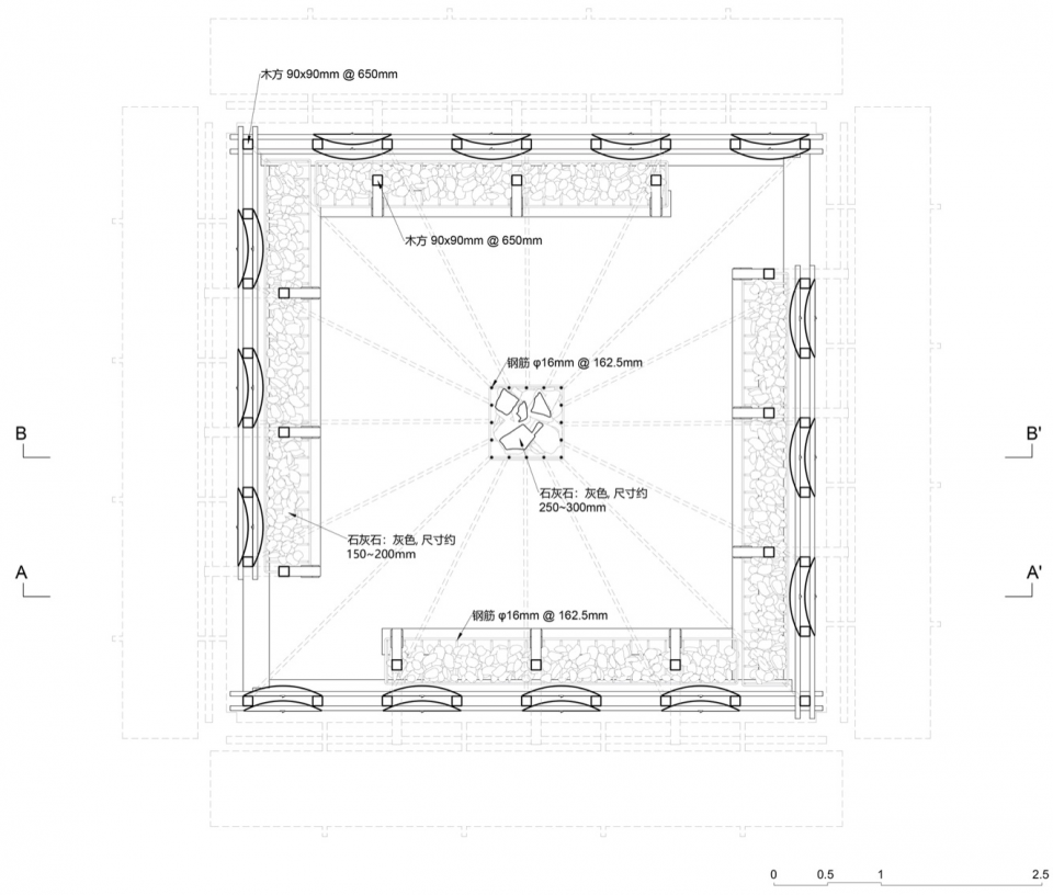 1.100米标高平面图 / Plan at 1.100 m