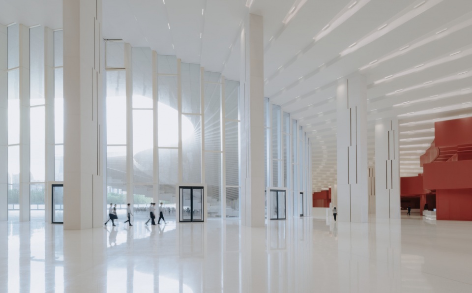 自然光照亮公共大厅,Daylight in the public lobby