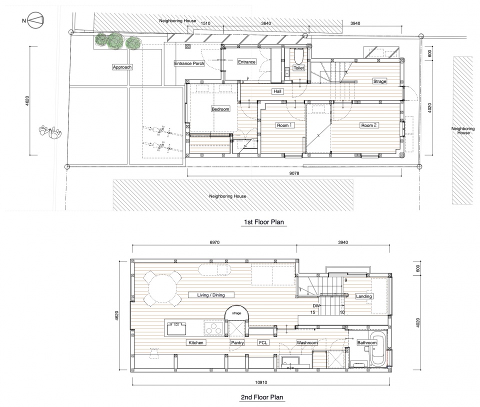 一层与二层平面图 / First and second floor plans