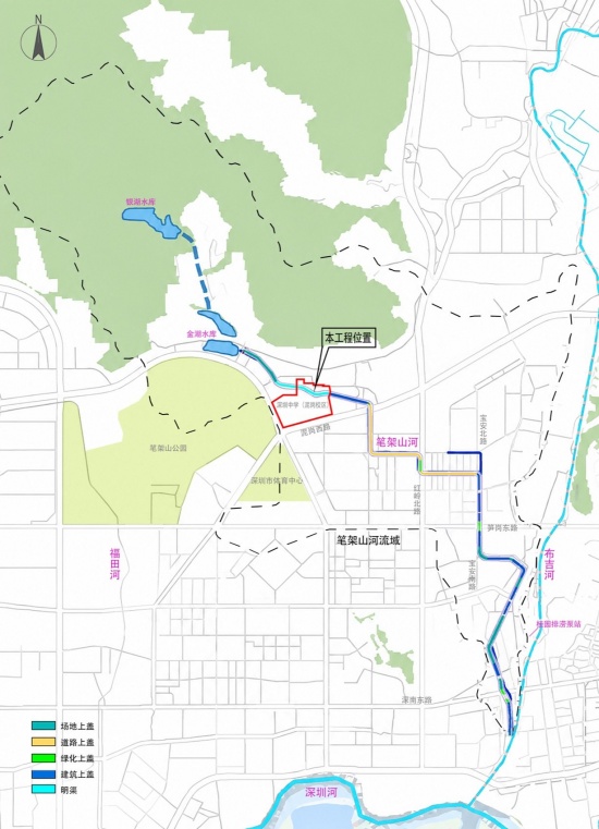 笔架山河流域图,Bijia Shan River Basin Map